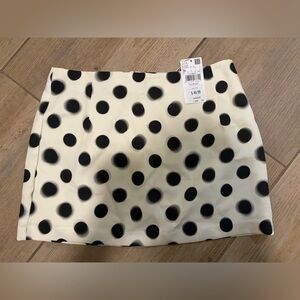 Mango Black and Cream Polka Dot Top